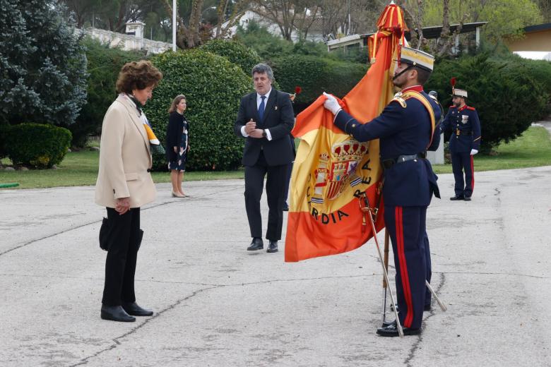 Spanish Emeritus Queen Sofia during Flag Pledge of Civilians (jura de bandera del personal civil) in El Pardo, Madrid on Saturday, 23 April 2022
