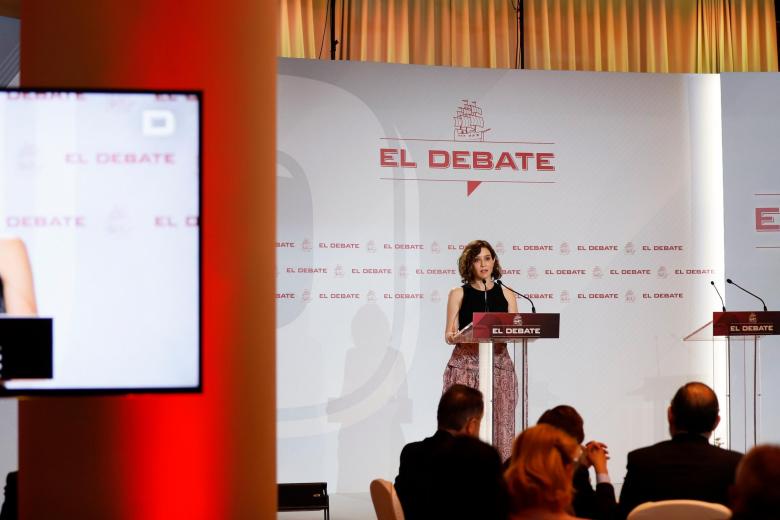 La presidenta de la Comunidad de Madrid, Isabel Díaz Ayuso, en el foro de El Debate