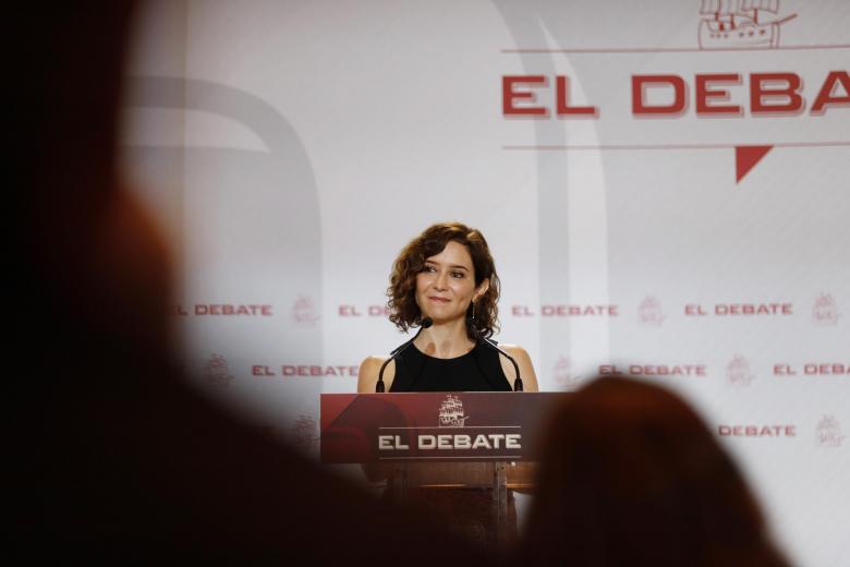La presidenta de la Comunidad de Madrid, Isabel Díaz Ayuso, durante un Foro de El Debate