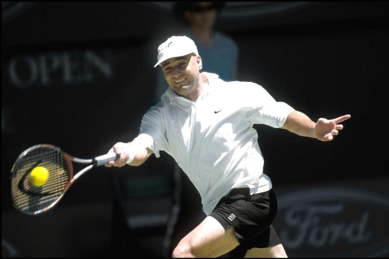 Andre Agassi en la final de Australia del año 2001.
