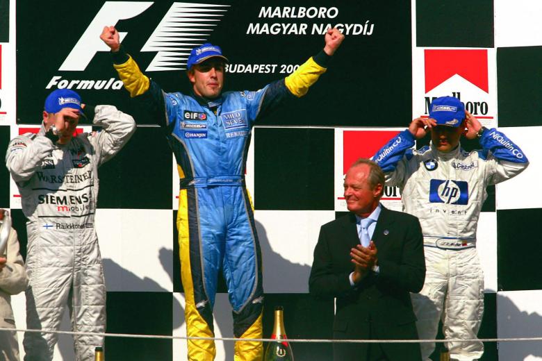 Fernando Alonso obtuvo su primera victoria en la Fórmula 1 en Hungría en 2003