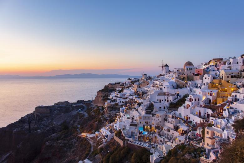 Una imagen de la isla de Santorini