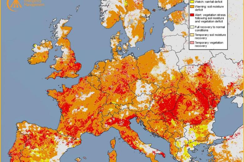 El territorio de la Unión Europea se encuentra en situación de advertencia por las fuertes sequías