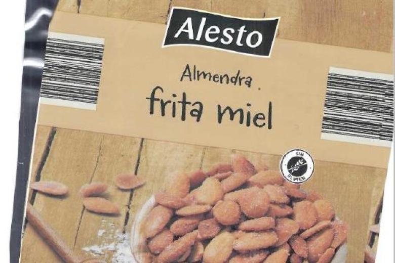 Marca Alesto: almendra frita de miel en bolsa de 150 gramos