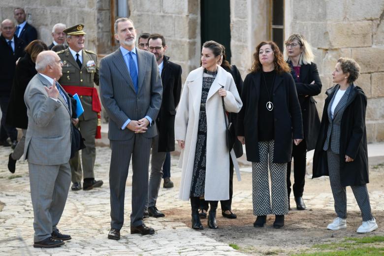 Spanish King Felipe and Spanish Queen Letizia during the visit to Isla del Rey in Menorca, January 12, 2023.