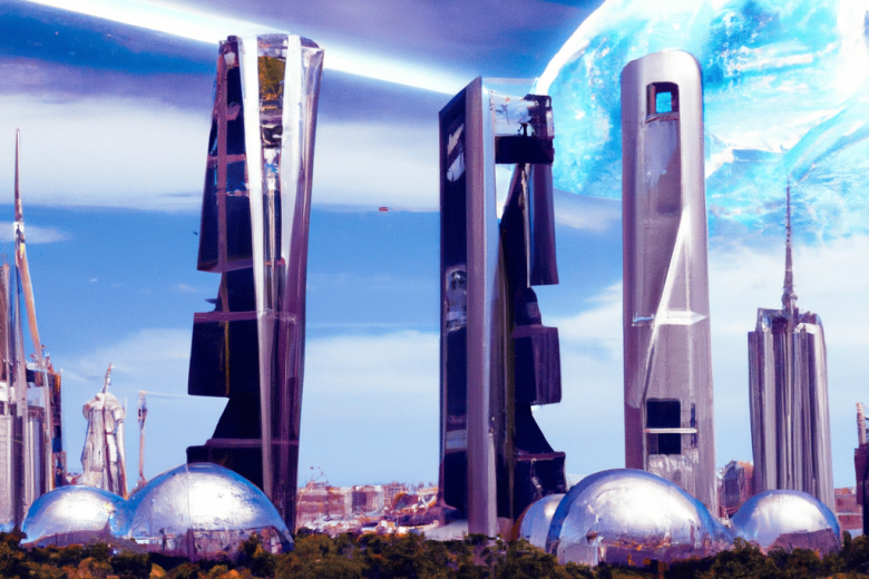 Concepto de las Cuatro Torres en el año 2100