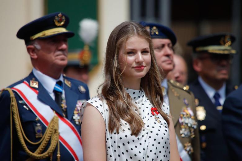 La Princesa Leonor, durante un momento del desfile en la Academia de Zaragoza