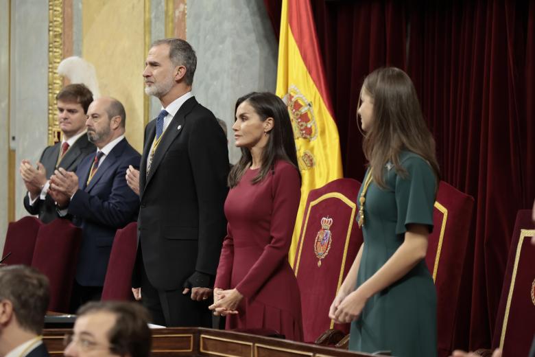 Los Reyes y la Princesa Leonor en la apertura de la XV Legislatura