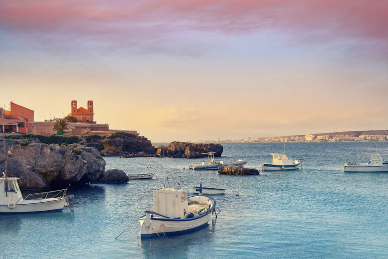 Puerto de Tabarca al atardecer