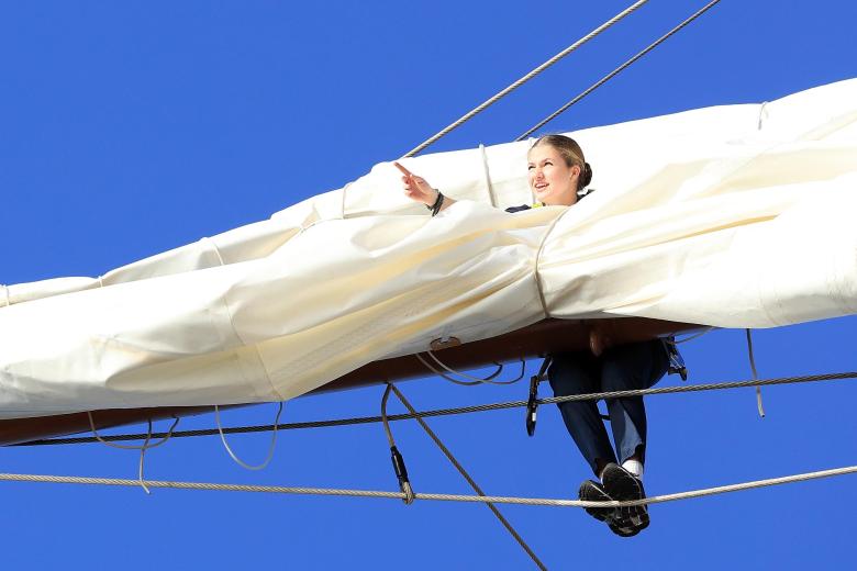 La Princesa Leonor a bordo del buque escuela Juan Sebastián de Elcano