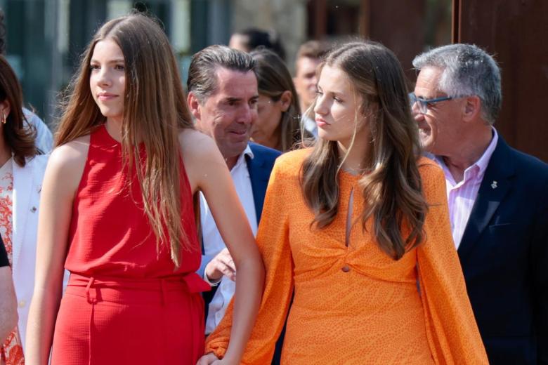 Princess Leonor de Borbon and Infant Sofia de Borbon meeting with members of Foundation program on occasion during Princess of Girona Foundation event in Roses on Tuesday, 4 July 2023.