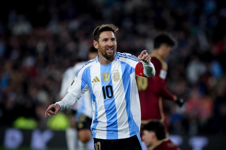 Leo Messi, en un partido con la selección argentina