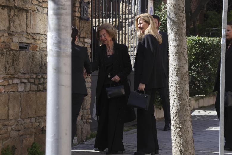Elena de Borbon and Victoria Federica Marichalar during funeral Irene de Grecia in Madrid on Tuesday, 24 February 2026.