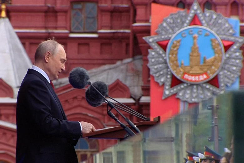 Vladimir Putin durante su discurso en el Día de la Victoria