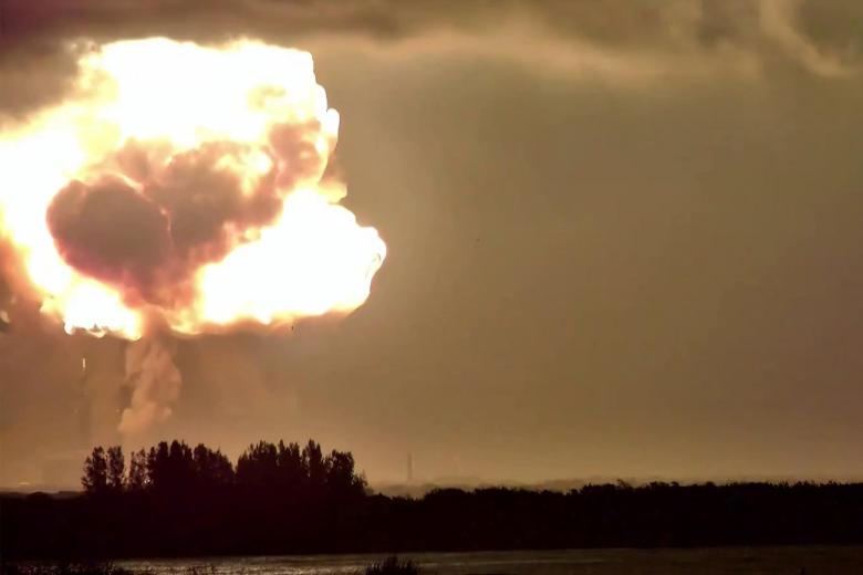 Explosión del cohete New Glenn de Blue Origin durante un vuelo de prueba el 28 de mayo de 2026 en Cabo Cañaveral, Florida.