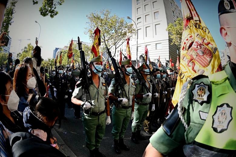 Integrantes del Ejército durante el desfile militar del 12 de Octubre