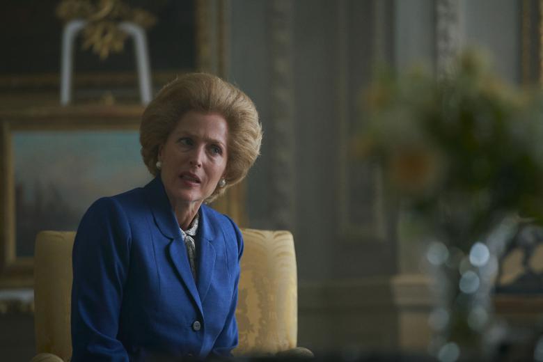 The Crown S4. Picture shows: Margaret Thatcher (GILLIAN ANDERSON). Filming Location: Wrotham Park