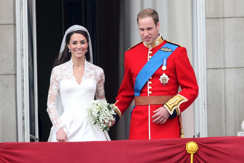Britain's Prince William his wife Kate Middleton, Duchess of Cambridge on the balcony of Buckingham Palace after the Royal Wedding in London Friday, April, 29, 2011.