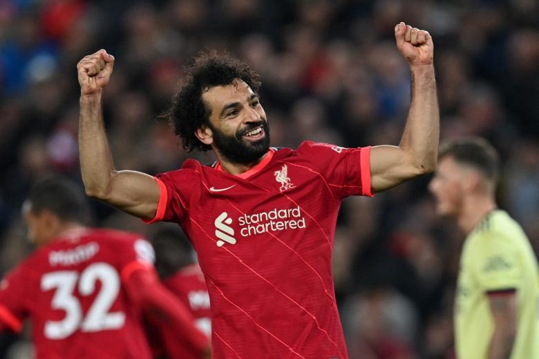 El egipcio Mohamed Salah celebra un gol con su equipo el Liverpool en la Premier