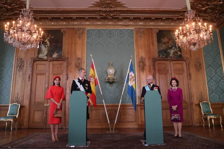 Acto oficial de recepción de los Reyes de Suecia a Felipe VI y Letizia por su visita oficial al país