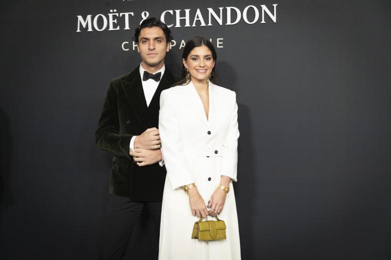 Tomas Paramo and Maria de Jaime at photocall for Moet Chandon Effervescence event in Madrid on Thursday, 2 December 2021.