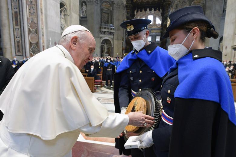 Audiencia del Papa Francisco con la Fuerza Aérea Italiana en la Basílica de San Pedro