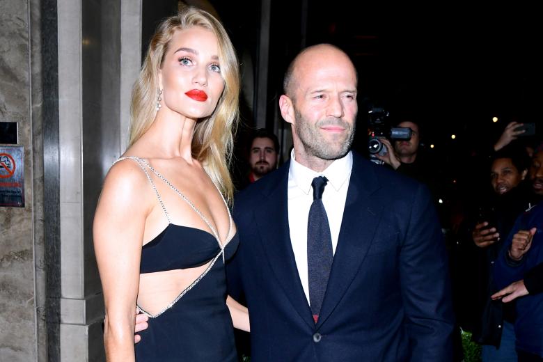 Model Rosie Huntington Whiteley and Jason Statham arriving to Harper's Bazaar Woman of the Year Awards. 29/10/2019