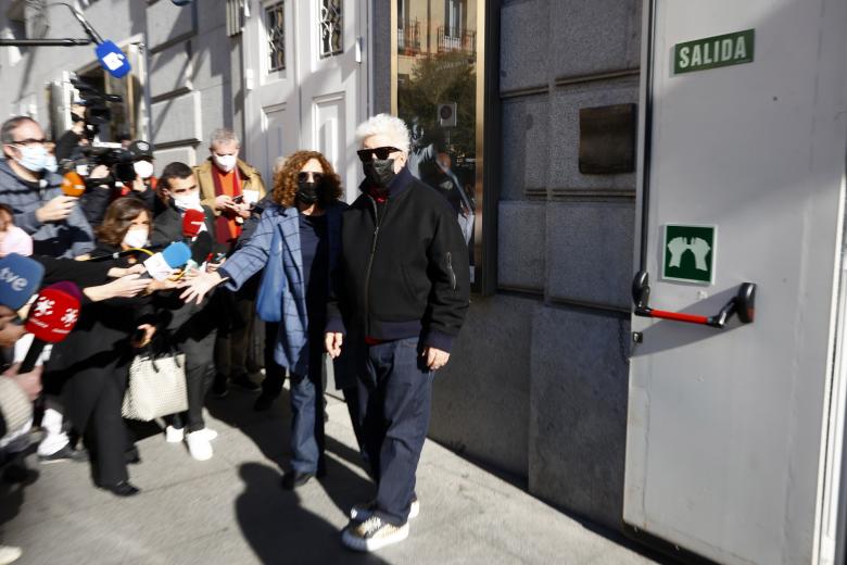 Pedro Almodovar  at burial of Veronica Forque in Madrid on Wednesday, 15 December 2021.