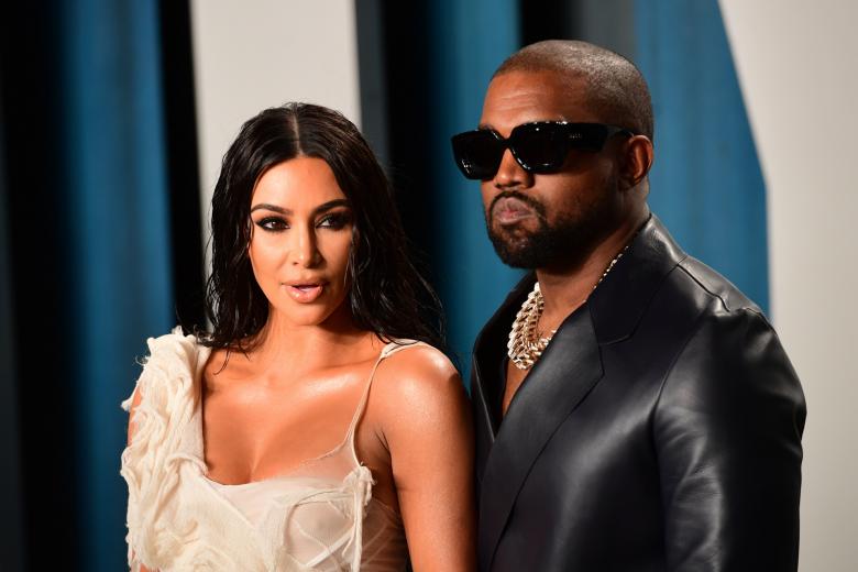 Kim Kardashian y Kanye West en la fiesta de Vanity Fair 2020