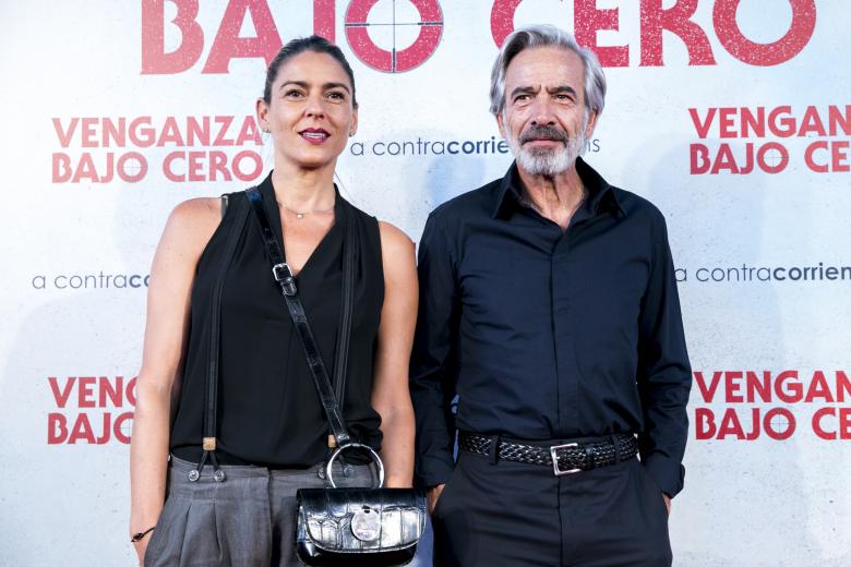 Actor Imanol Arias and Irene Meritxell at photocall of premiere film Venganza bajo cero in Madrid on Monday , 15 July 2019.