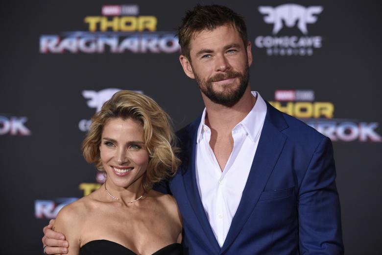 Actors Elsa Pataky and Chris Hemsworth at the world premiere of "Thor: Ragnarok" on Tuesday, Oct. 10, 2017, in Los Angeles.