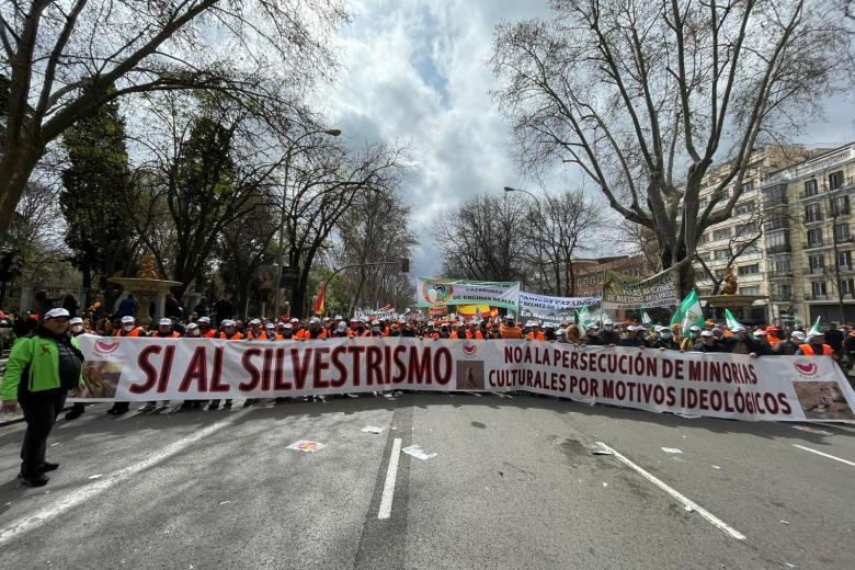 «Sí al silvestrismo». Manifestación diversa en Madrid