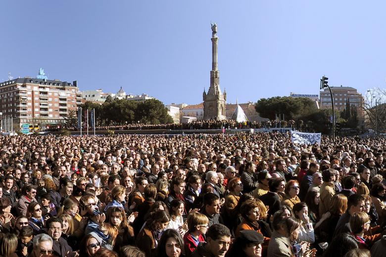 Más de un millón de personas se manifestaron en Madrid contra ETA tras el asesinato del teniente coronel Pedro Antonio Blanco García