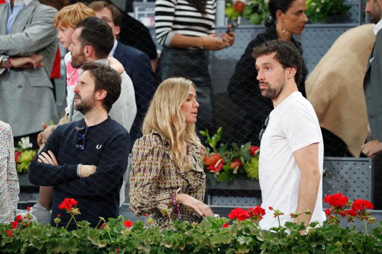 Begoña Villacis and Andrea Levy  during the match at the Madrid Tennis Open, May 4, 2022.
