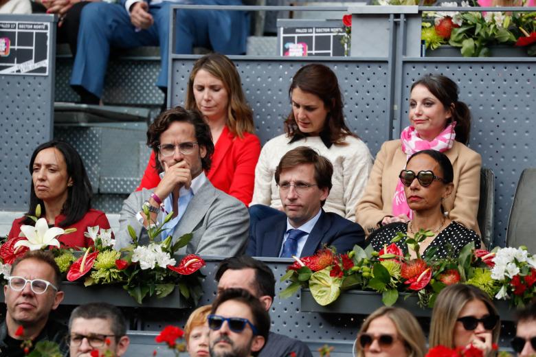 during the match at the Madrid Tennis Open, May 4, 2022.