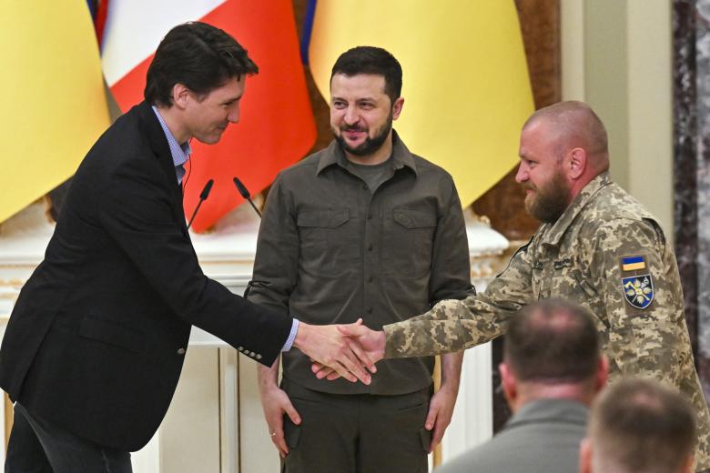 El primer ministro de Canadá, Justin Trudeau en Kiev el 8 de mayo de 2022