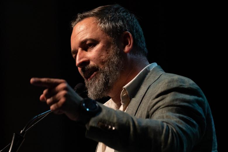 El líder de Vox, Santiago Abascal, participa en un acto en Cornellá de Llobregat