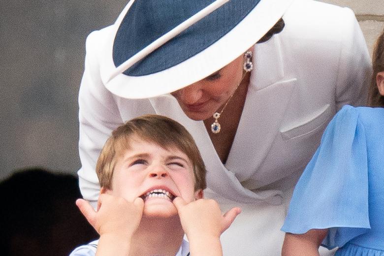 Kate Middleton , Duchess of Cambridge, and Prince Louis during the Trooping the Colour ceremony in London, Thursday June 2, 2022, on the first of four days of celebrations to mark the Platinum Jubilee.