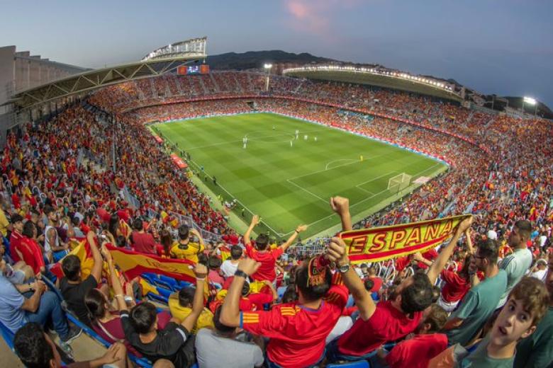 La Rosaleda, en el partido España - República Checa