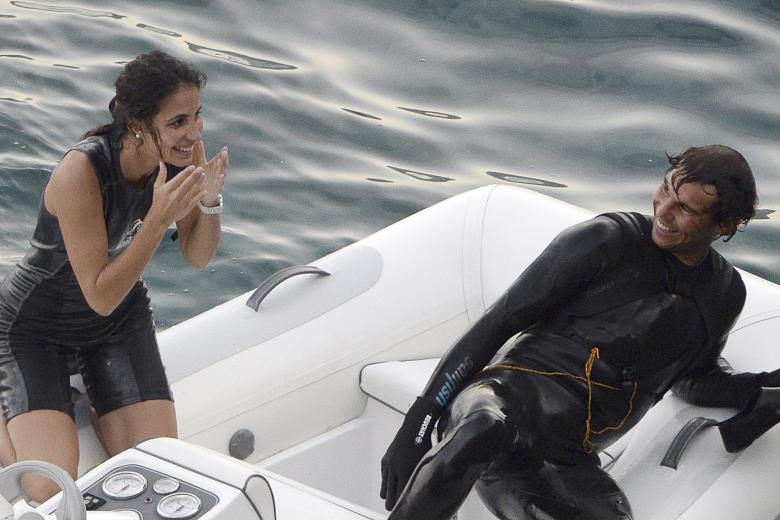 El tenista y su novia practicando snorkel en Mallorca en 2015