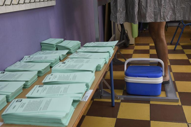 Las papeletas de las elecciones andaluzas, con su característico color verde