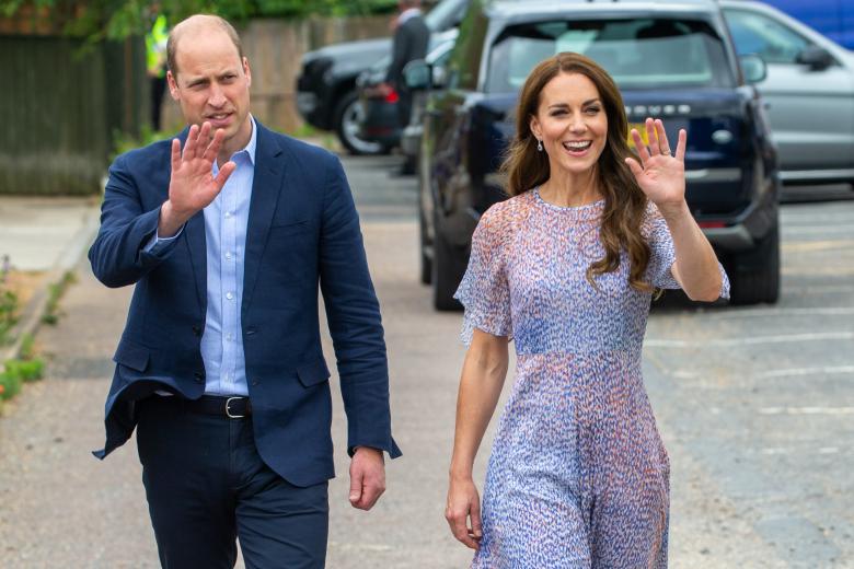 Prince William and Kate Middleton , Duchess of Cambridge during visit to Cambridge.