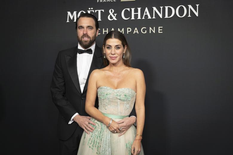 Elena Tablada and Javier Ungria at photocall for Moet Chandon Effervescence event in Madrid on Thursday, 2 December 2021.