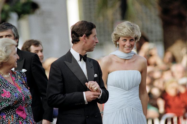 Diana, Princess of Wales and Prince Charles of Wales attend the 40th International Cannes Film Festival, on May 15, 1987. (Photo by - / AFP)