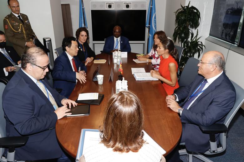 Queen Letizia during a meeting with Fao Director Qu Dongyu,  in Nueva York 20 September 2022