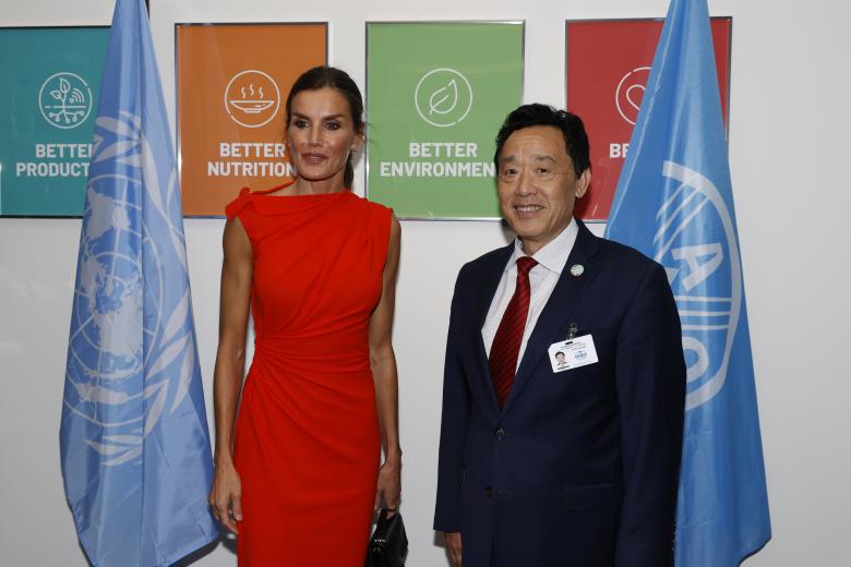 Queen Letizia during a meeting with Fao Director Qu Dongyu,  in Nueva York 20 September 2022