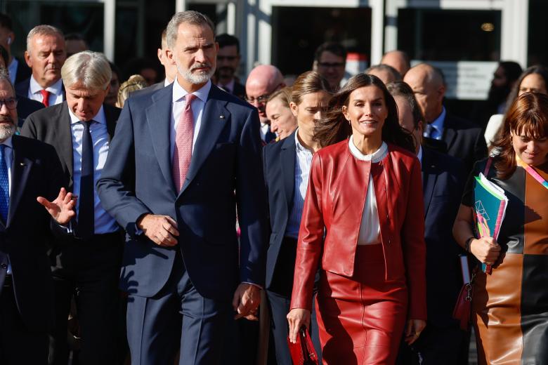 Queen Letizia and King Felipe IV during a visit to Frankfurt Book Fair 2022 on ocassion the official visit to Germany in Frankfurt on Wednesday, 19 October 2022.
