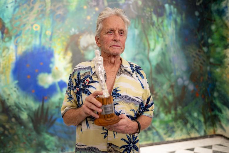 Actor Michael Douglas was presented with an India Catalina Award by the Cartagena de Indias International Film Festival in Cartagena, Colombia on March 5, 2020 in Cartagena de Indias, Colombia