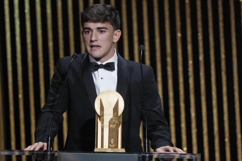 Soccerplayer Gavi during the 66th Ballon d'Or awards in Paris, France, Monday, Oct. 17, 2022.