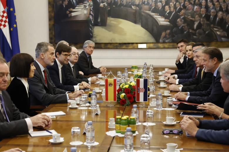 el Rey durante su encuentro con el presidente del Parlamento de la República de Croacia, Gordan Jandroković